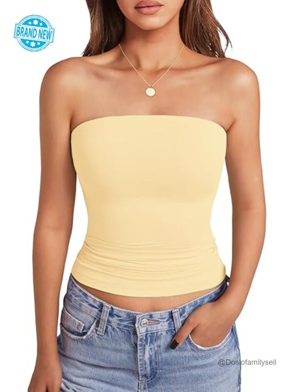 Strapless Crop Top with Built in Bra and Tube Tank Top Y2K Summer Fashion
